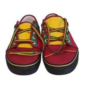 Men US 11 Van's Off The Wall Colour Block Skateboard Shoes Red Green Yellow